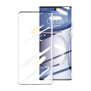 适用华为P50Pro钢化膜P30Pro适用全胶陶瓷膜P40por曲面全屏覆盖全包软膜全包边华pr0防摔保护手机膜曲屏贴膜