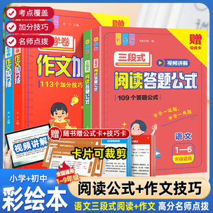 三段式阅读答题公式 作文加分技 小学初中通用一三二四六五七八九年级上册下册阅读理解专项训练书语文阅读训练题满分公式法答题技