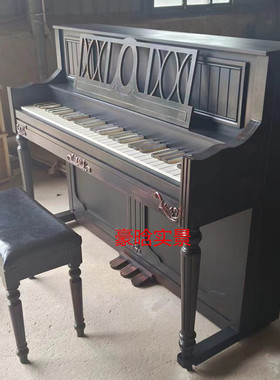 影楼工作室照相馆儿童婚纱拍照道具木制钢琴复古拍摄道具黑色做旧