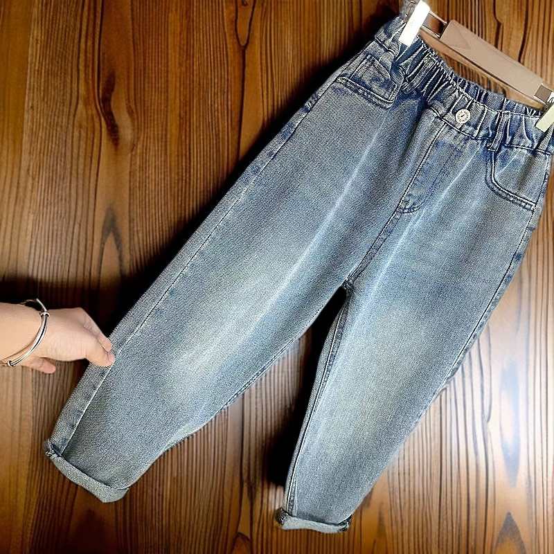 2025年春季新款时尚休闲中大童韩版百搭宽松亲子牛仔裤,童装/婴儿装/亲子装,儿童牛仔裤,淘宝优惠券,粉丝福利购,淘宝优惠卷