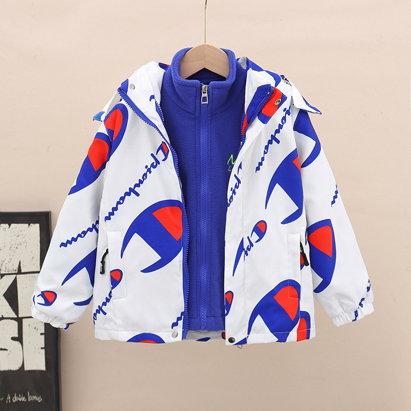 男童外套春秋新款男孩子冲锋衣三合一韩版可拆卸防水洋气加厚加绒