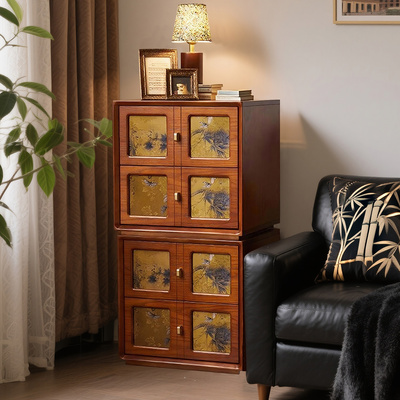 实木中古香云纱斗柜模块组合柜