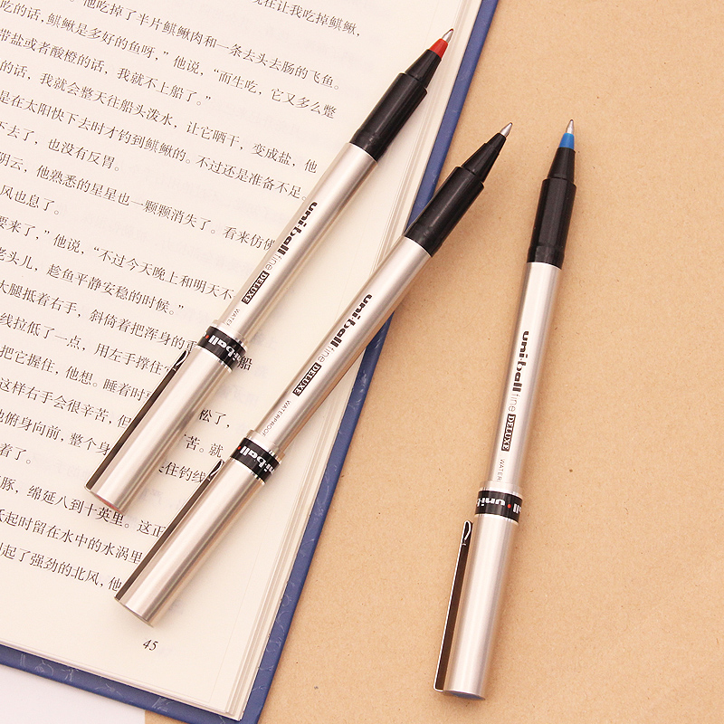 uni/三菱直液式商务水笔耐水性