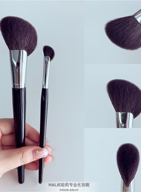 升级羊毛版镰刀形修容刷鼻影刷斜头腮红刷半扇形侧影刷化妆刷