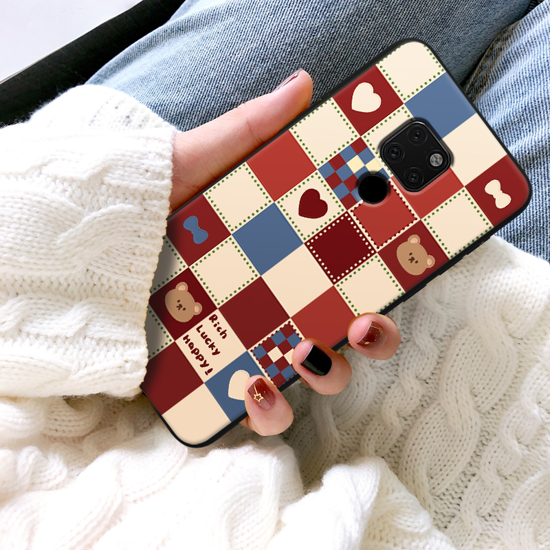 浮雕格子适用华为mate20手机壳maet20pro meite mte10 meat20x4g mat meta20por ma男m女mαte mata