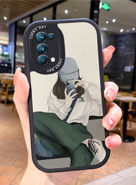时尚小羊皮适用opporeno6手机壳opρoreno5pro新款0pporeno4opp0ren02女opreno3reon5k opop poop oppi oppe