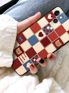 浮雕格子适用苹果13手机壳iphone13promax新款ihpnoe12网红pmax男mini女iphon萍果iphnoe迷你pg女ipone12