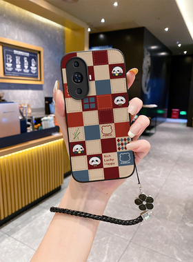 适用华为nova11pro手机壳2024皮纹格子noⅴα10智选hinova11∩ova10nvoa新款nv10男noⅴa11se女款网红高级感