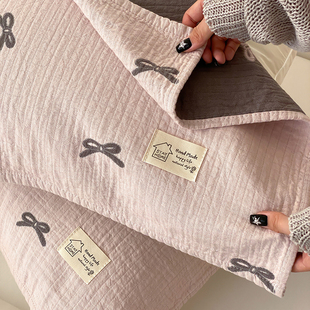 日系风全棉纱布枕巾一对装柔软吸汗家用学生全棉四季通用枕头盖巾