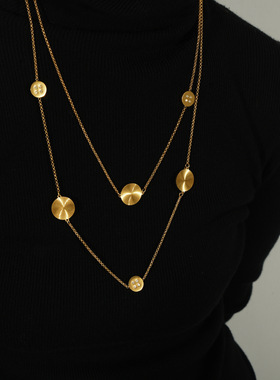 小众设计几何圆形多层项链ins风