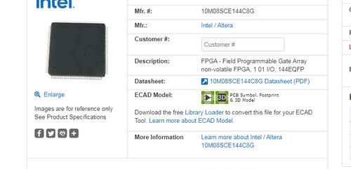 10M08SCE144C8G   全新原装 可订货