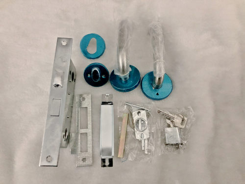 不锈钢通道门防火锁芯过道圆管拉手把手手柄塑钢门执手带钥匙包邮