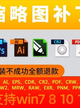 CDR PDF PSD缩略图补丁PS AI EPS CR2 RAW文件预览图显示插件