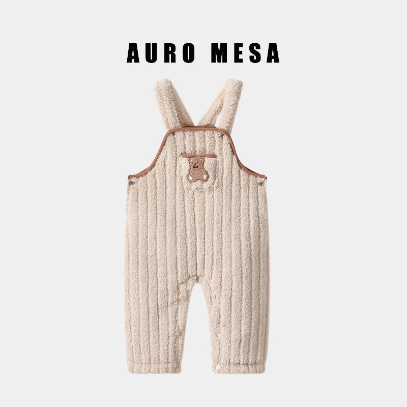AuroMesa毛绒背带裤秋冬