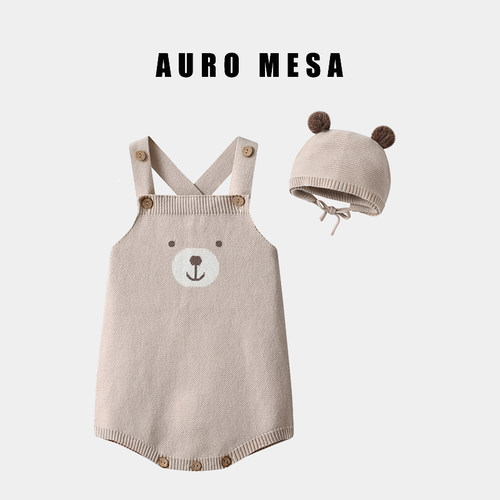 针织背带裤爱诺蒙莎三角哈衣韩式