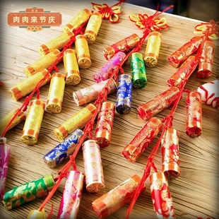 新年装 扮织锦新春节过年结婚房挂件商场美陈 饰鞭炮串喜庆中国风装