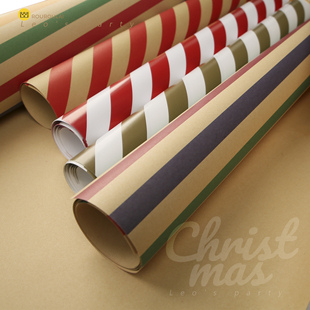 D斜条纹包装 书皮纸圣诞节生日礼物节日彩纸花纸 纸张牛皮纸包装