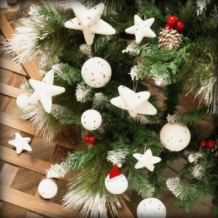 圣诞节小雪球挂饰耶诞节五星泡沫圣诞树装 饰小挂件配饰铃铛小吊饰