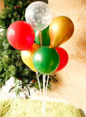 XMAS圣诞节耶诞节色系万圣节乳胶气球加厚红色绿色黑橙金色透明