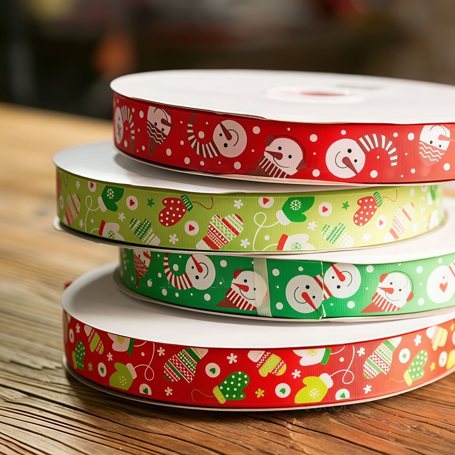 圣诞丝带织带装饰罗纹彩印