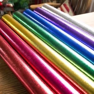 纹理亮彩纸礼品圣诞包装 纸彩虹礼物盒防水覆膜手工纸金色红色银色