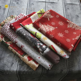 圣诞节桌布背景布窗帘布耶诞节美式 饰北欧餐厅氛围 乡村复古台布装