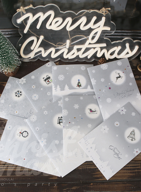 B英文圣诞贺卡耶诞节欧美圣诞卡片祝福立体圣诞节Christmas cards