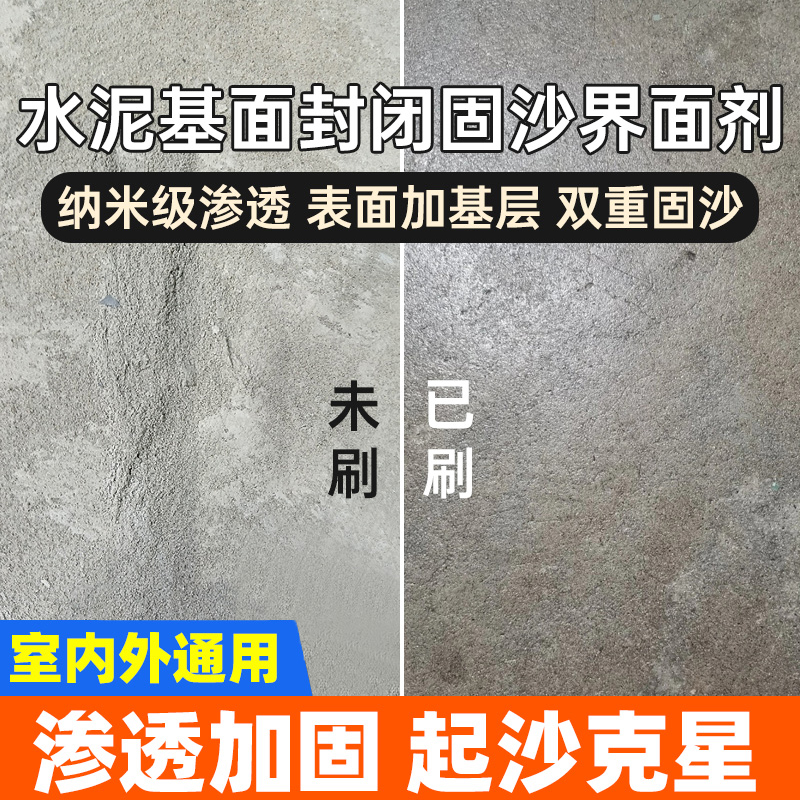 水泥基面封闭固沙界面剂纳米级渗透双重固沙室内外通用