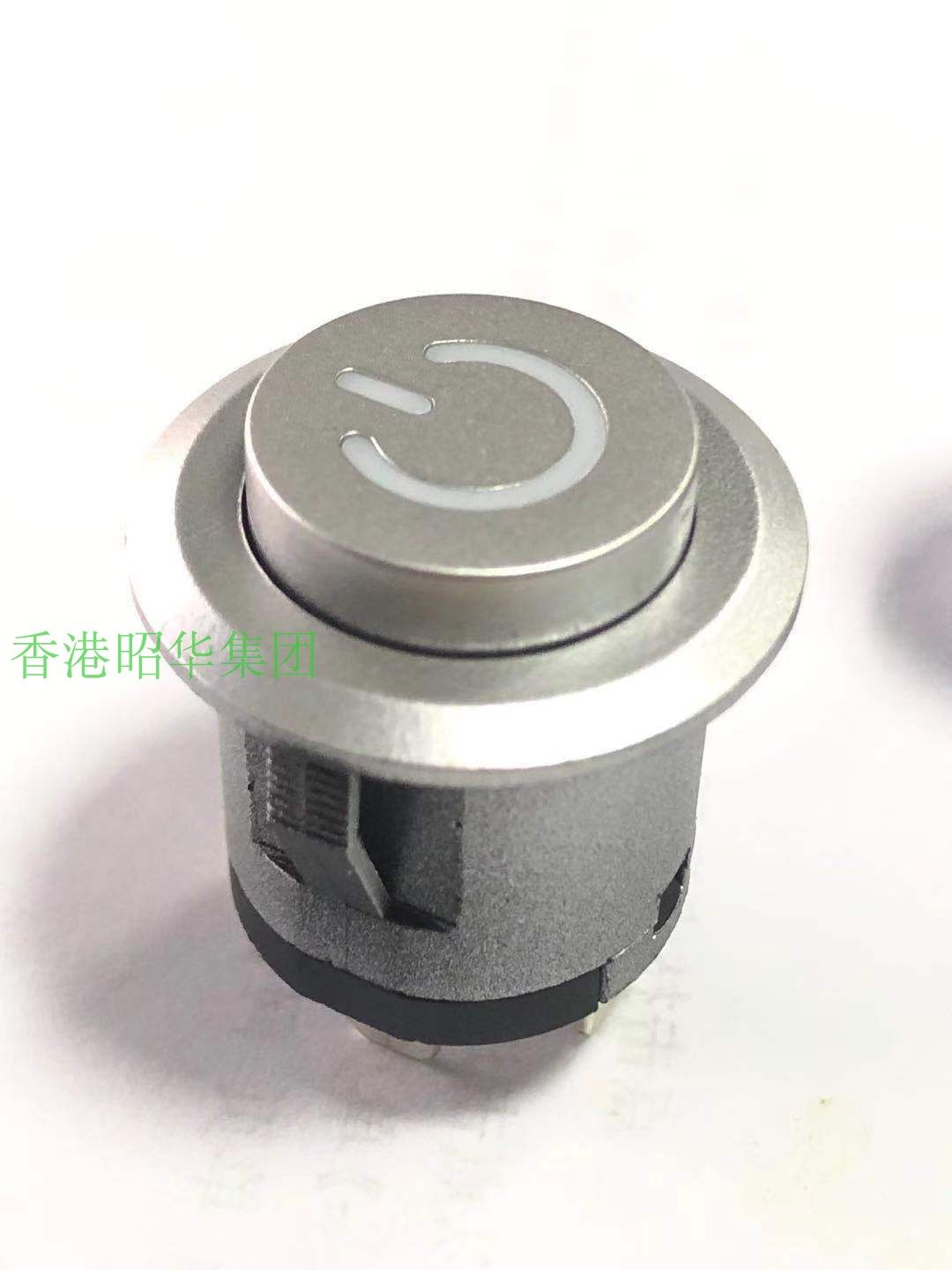 22mm电源开关按钮自复位自锁电脑启动小型金属圆形防水红绿兰白色