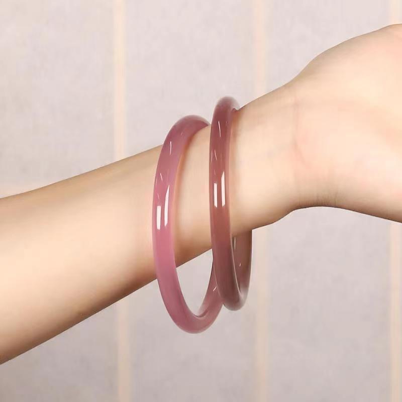 叮当镯一对玉髓高冰玛瑙手镯