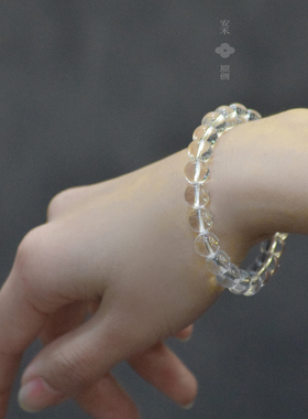天然白水晶手链手串原创国风