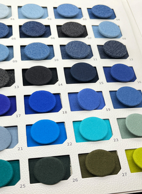 平面扣子牛仔布料包布纽扣外套开衫大衣复古休闲黑色蓝色装饰配件