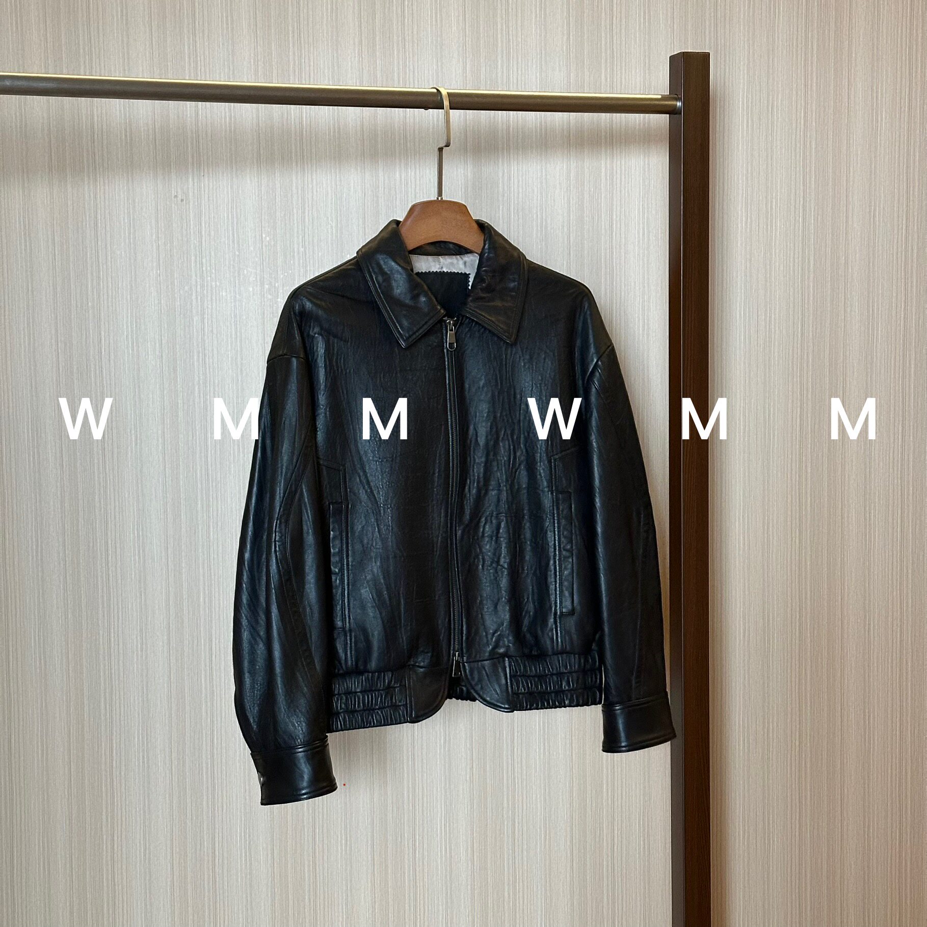 WMM工作室铆钉元素黑皮衣翻领外套女新款休闲百搭时尚简约高级感