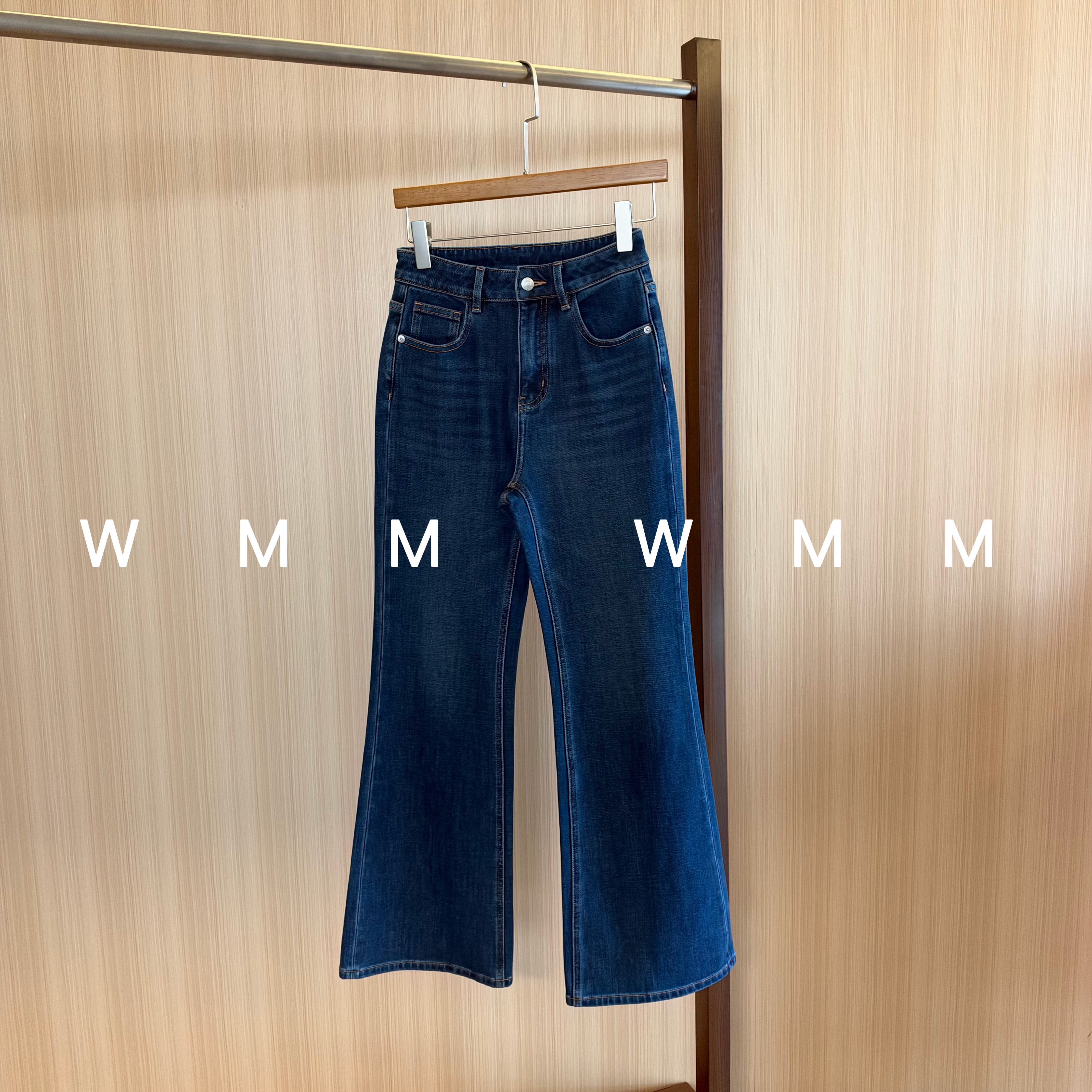 WMM土耳其大长腿拉绒显瘦阔腿裤牛仔裤女新款百搭时尚通勤简约