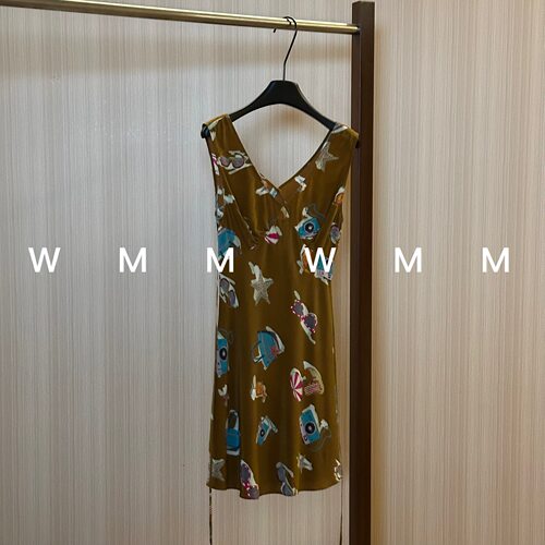 WMM桑蚕丝法式复古吊带连衣裙女休闲百搭时尚气质舒适显瘦裙子