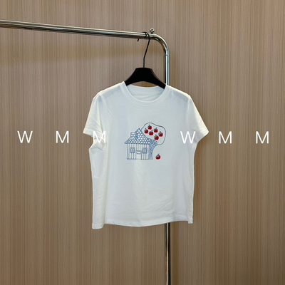 WMM水果印花短袖T恤女士卡通春夏时尚百搭休闲短款水果房圆领上衣