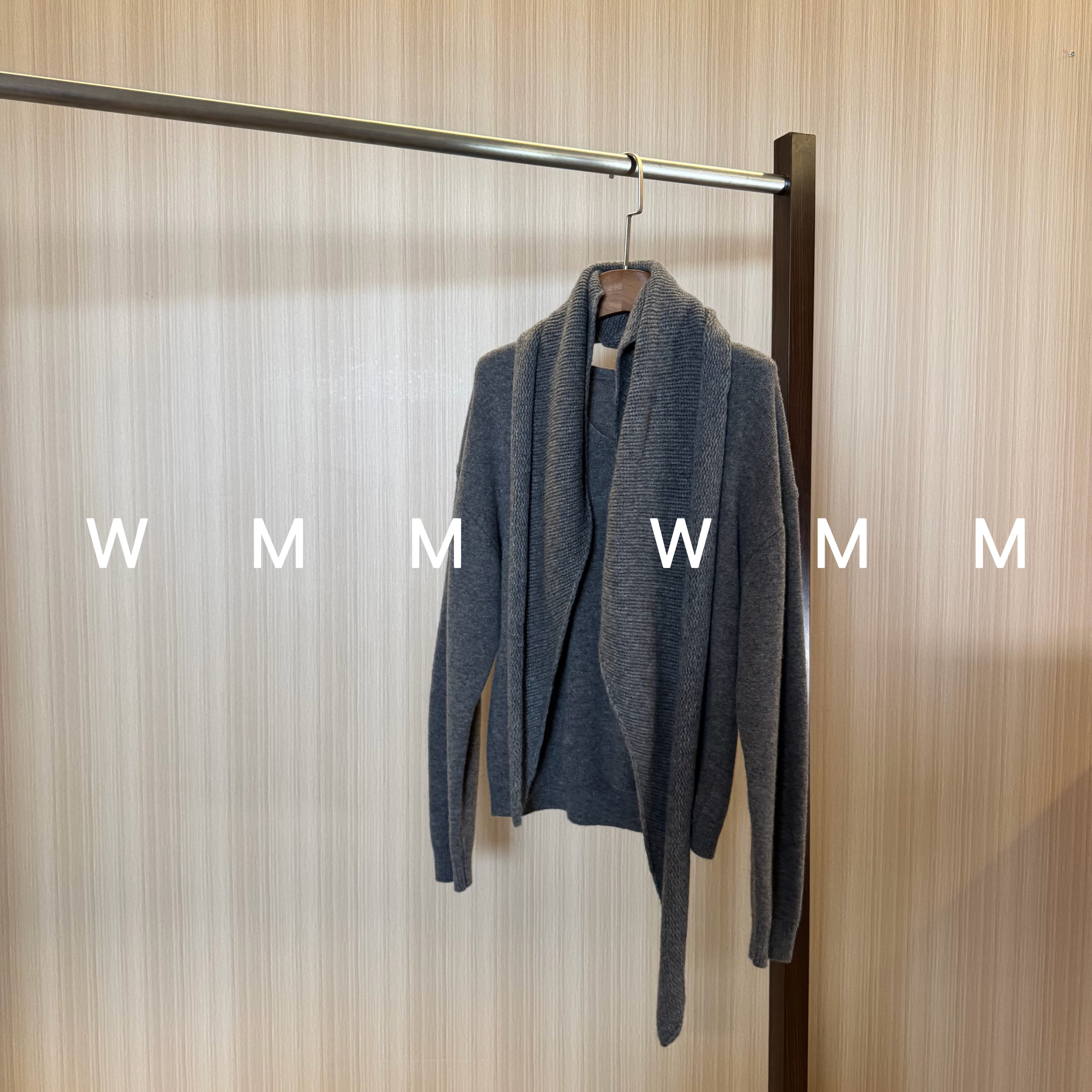WMM围巾款羊毛针织开衫女新款休闲百搭时尚舒适简约韩版保暖韩系