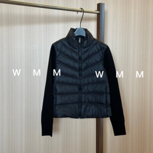 WMM拼接袖立领短款鹅绒羽绒服女外套秋冬新款保暖百搭高级韩气质