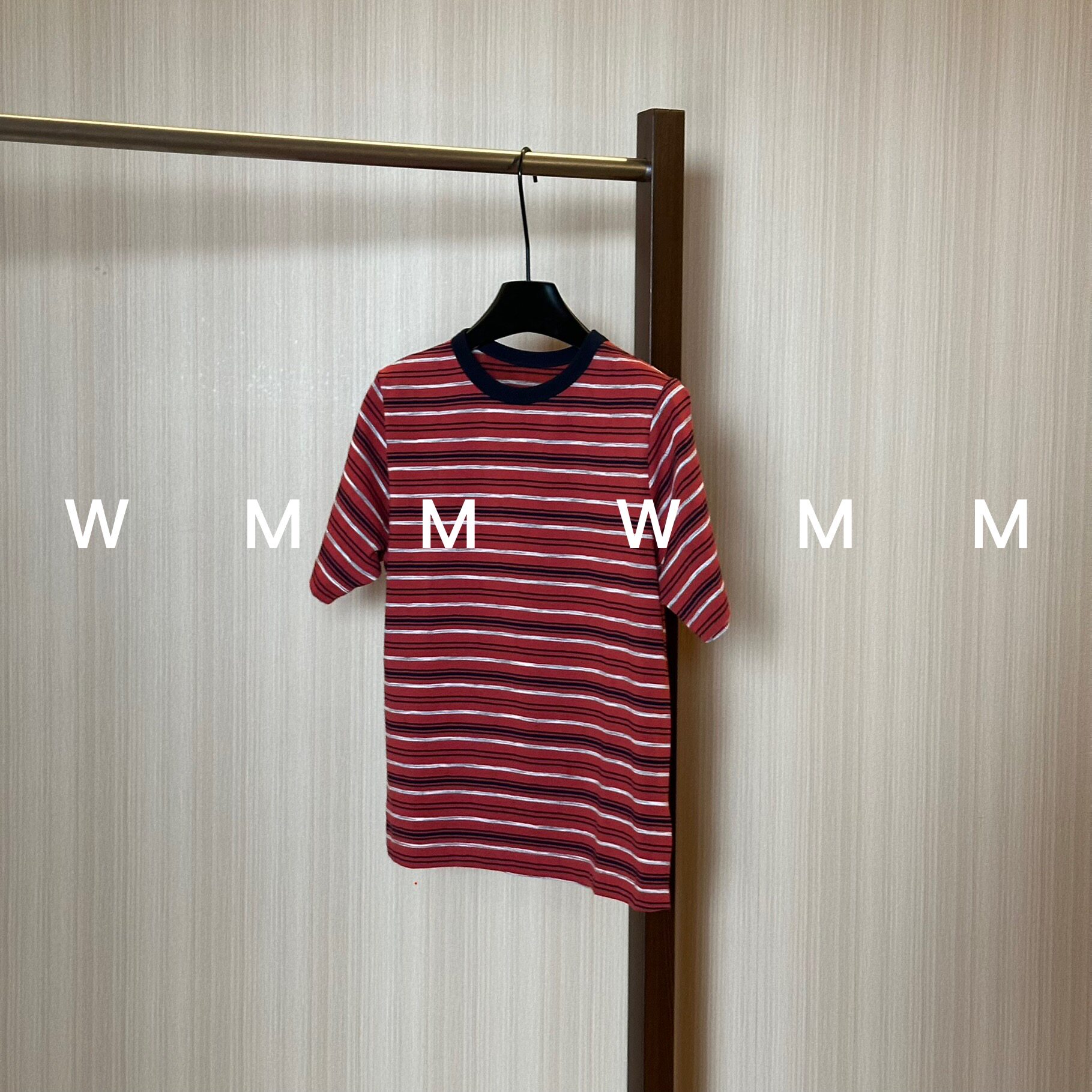 WMM红条纹短袖T恤女新款休闲百搭韩版时尚气质舒适显瘦上衣韩版潮
