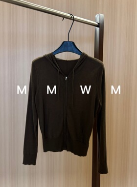 WMM军绿色抽绳连帽简约卫衣针织开衫女新款百搭气质舒适显瘦休闲