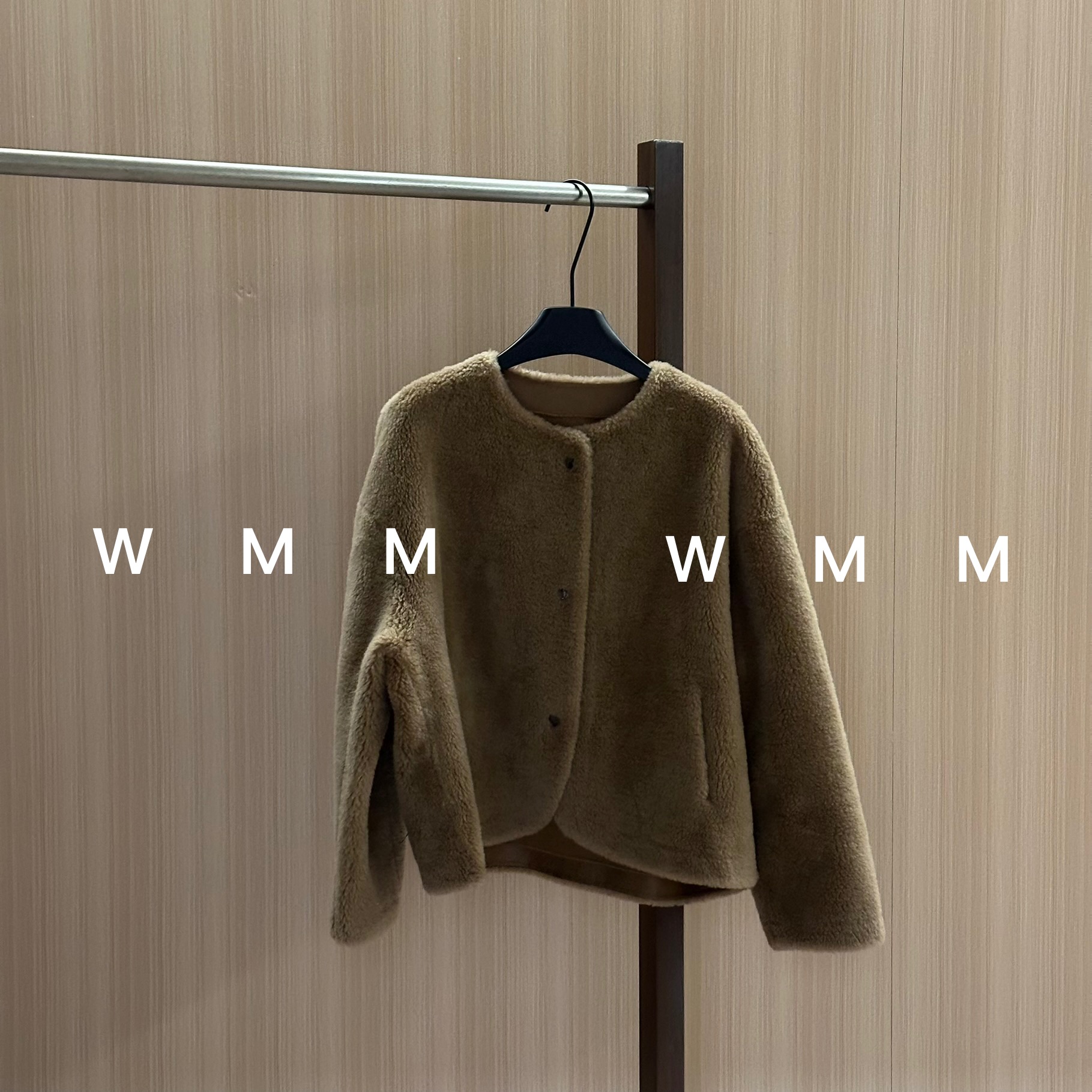 WMM圆领羊毛外套女秋冬新款外套颗粒板栗色加厚保暖时尚百搭舒适