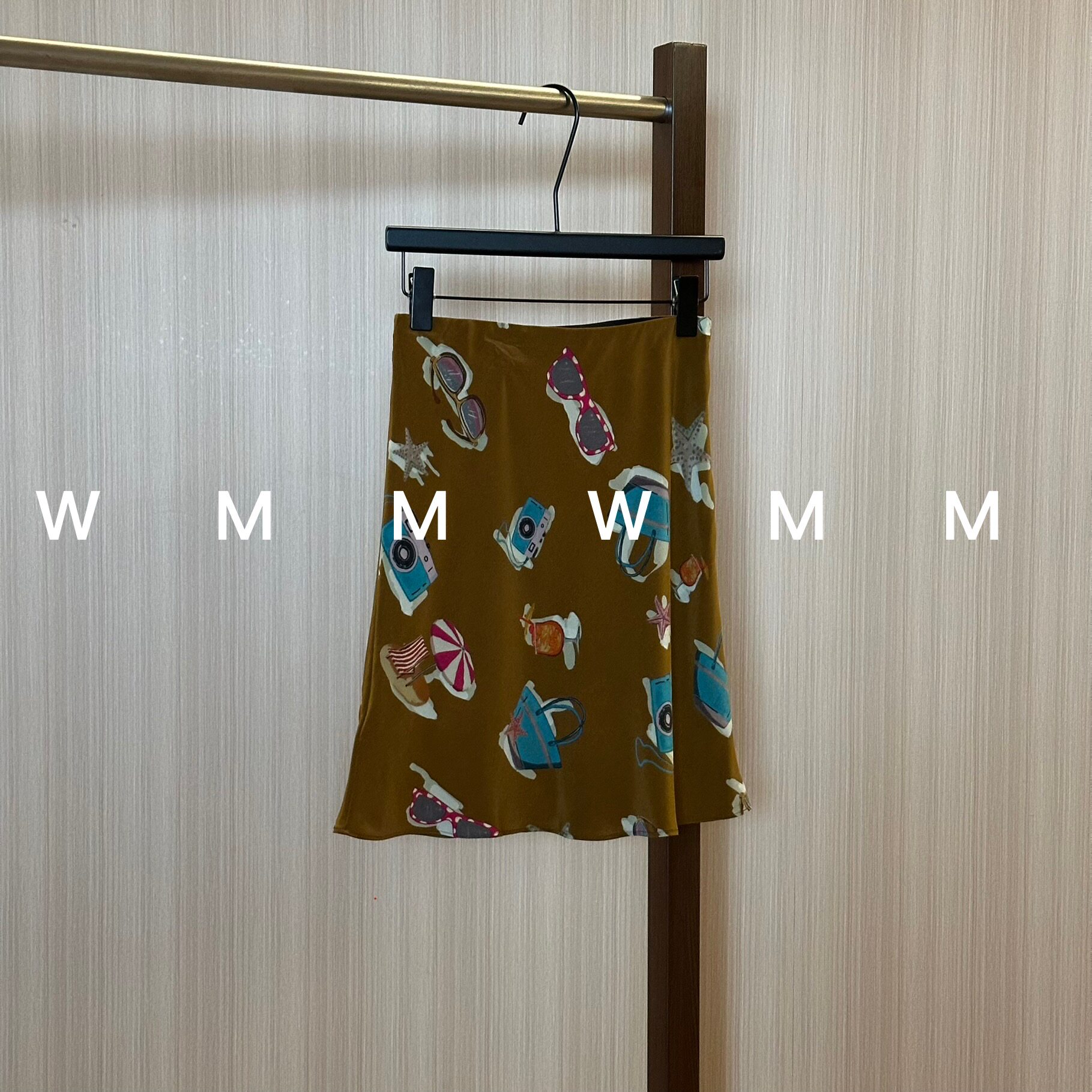WMM法式碎花A字桑蚕丝半身裙女新款休闲百搭时尚气质舒适显瘦半裙