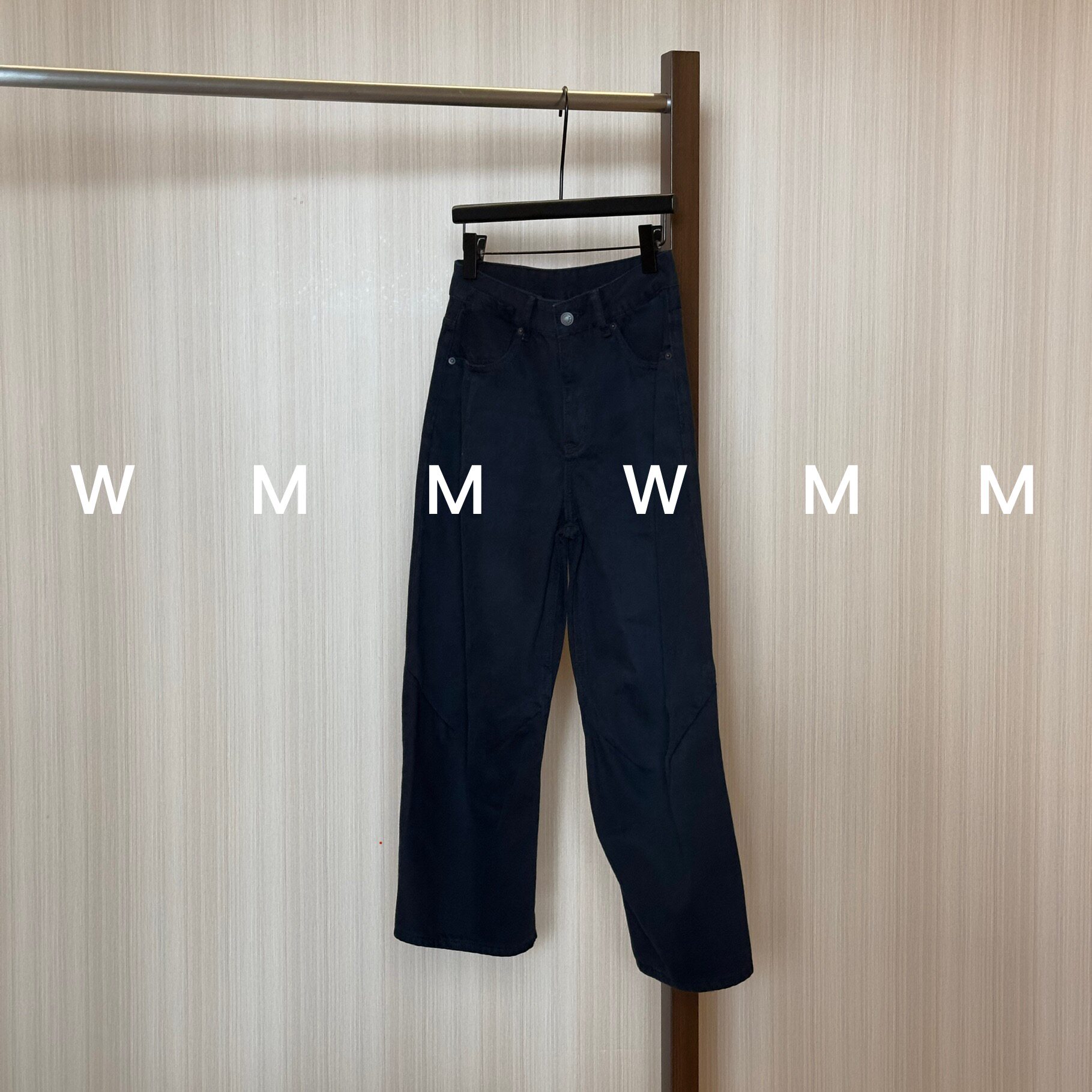 WMM蓝黑法式工装裤女秋冬新款休闲裤百搭韩版时尚舒适显瘦裤子