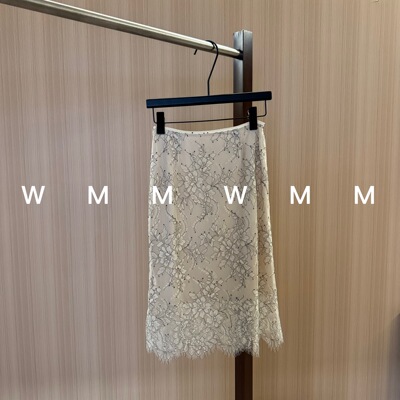 WMM进口蕾丝刺绣半身裙女新款休闲百搭韩版时尚气质舒适显瘦长裙