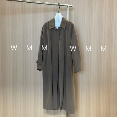 WMM梨木色长款风衣女秋季新款时尚百搭薄款纯色韩版显瘦宽松上衣