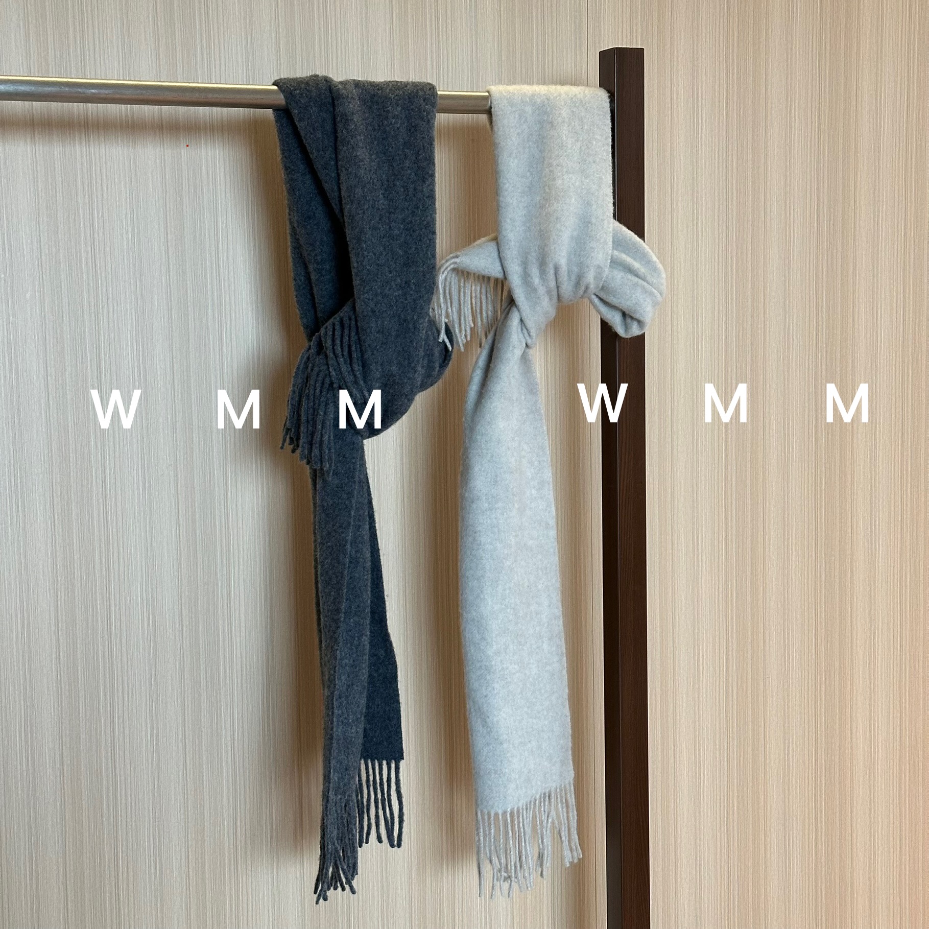 WMM纯色羊毛围巾女秋冬新款百搭时尚保暖纯色围脖披肩两用保暖