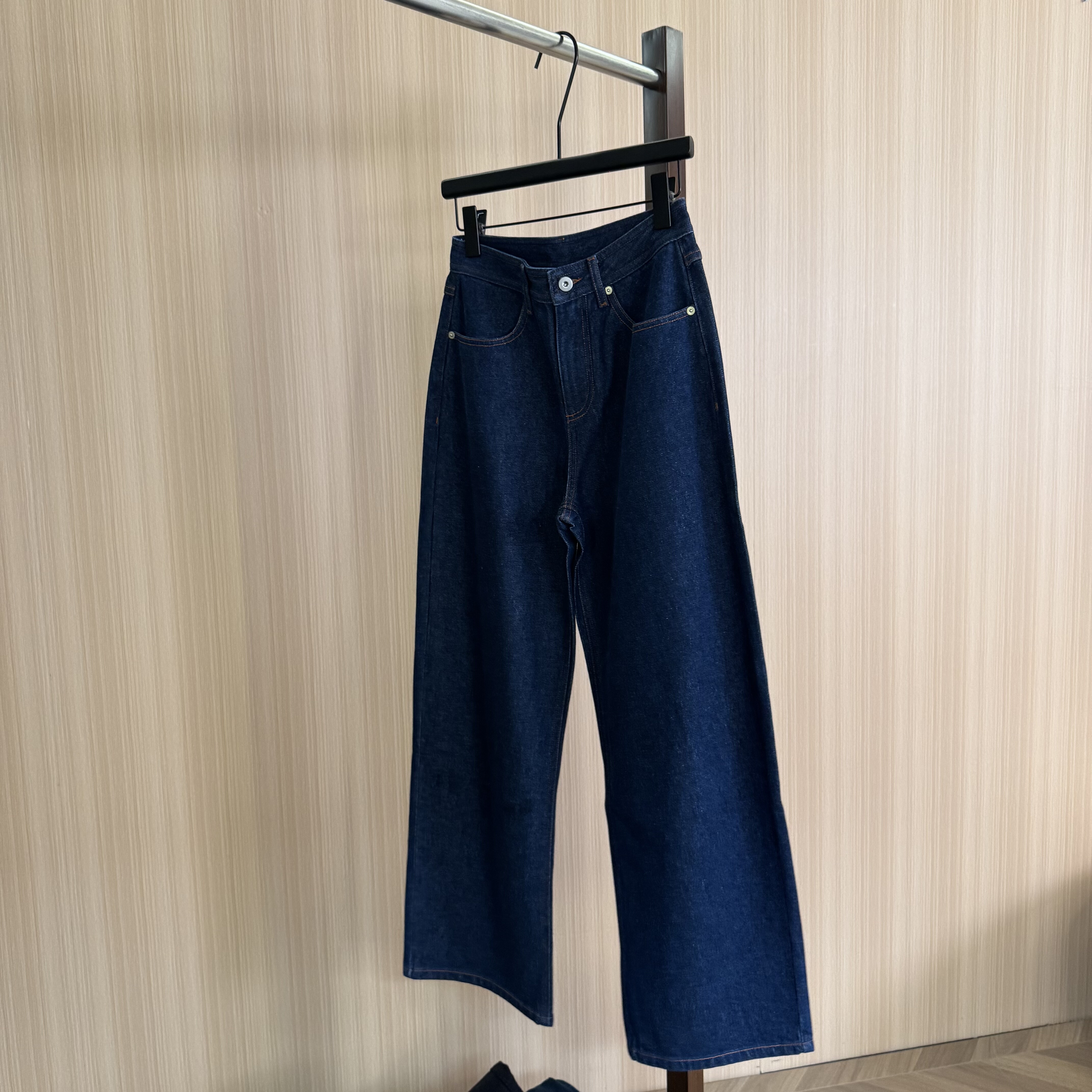 WMM原牛进口面料云感牛仔女裤舒适深蓝色女式显瘦气质牛仔裤百搭