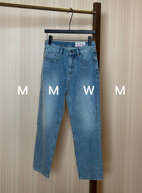 WMM进口岗山面料浅蓝色牛仔裤女休闲百搭时尚舒适显瘦阔腿裤子韩