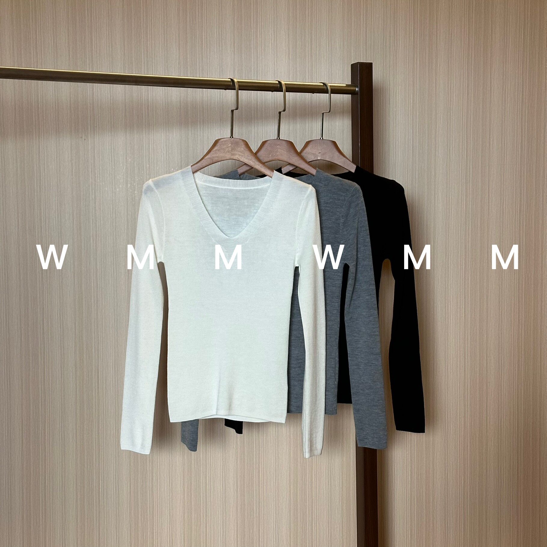 WMM无缝V领羊毛羊绒针织打底女新款休闲百搭韩版时尚气质韩版舒适
