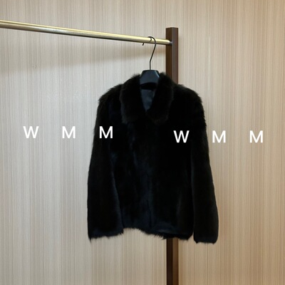 WMM常规版黑直毛毛一体翻领托卡外套女秋冬新款保暖轻奢高级大气